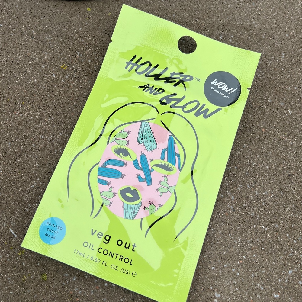 BRAND NEW 1 Pack Holler And Glow Veg Out Oil Control Sheet Mask 17ml
